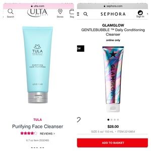 GLAMGLOW and Tula bundle lot facial cleansers new